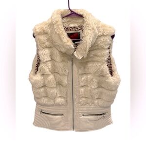 Celsius Premium Jacket Vest 100% Vegan Furs Cream Color Women’s Size XL
